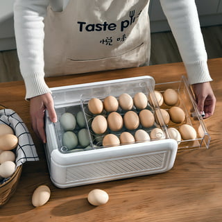 Fridja 30 Grid Egg Holder for Refrigerator, 3-Layer Egg Storage Container,  Plastic Chicken Egg Tray Egg Fresh Storage Box for Kitchen Fridge and Table  