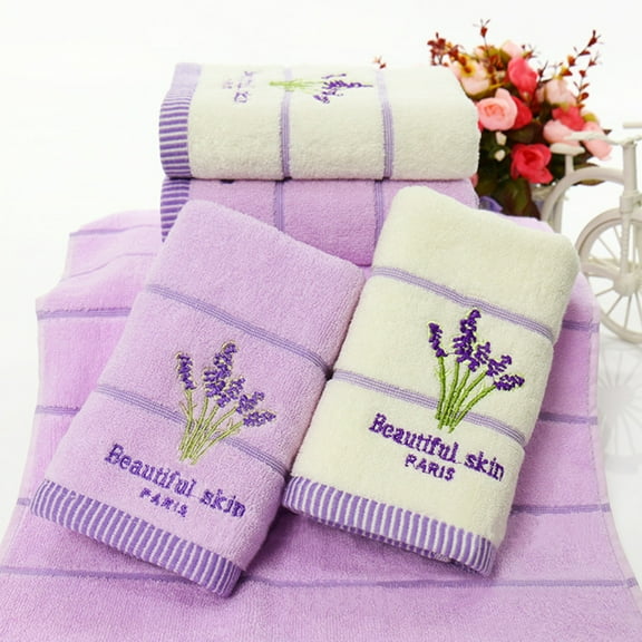 Washranp Lavender Pattern Bath Shower Towel,Soft Rectangle Highly Absorbent Thick Face Towel for Bathroom 29.13"*12.99"