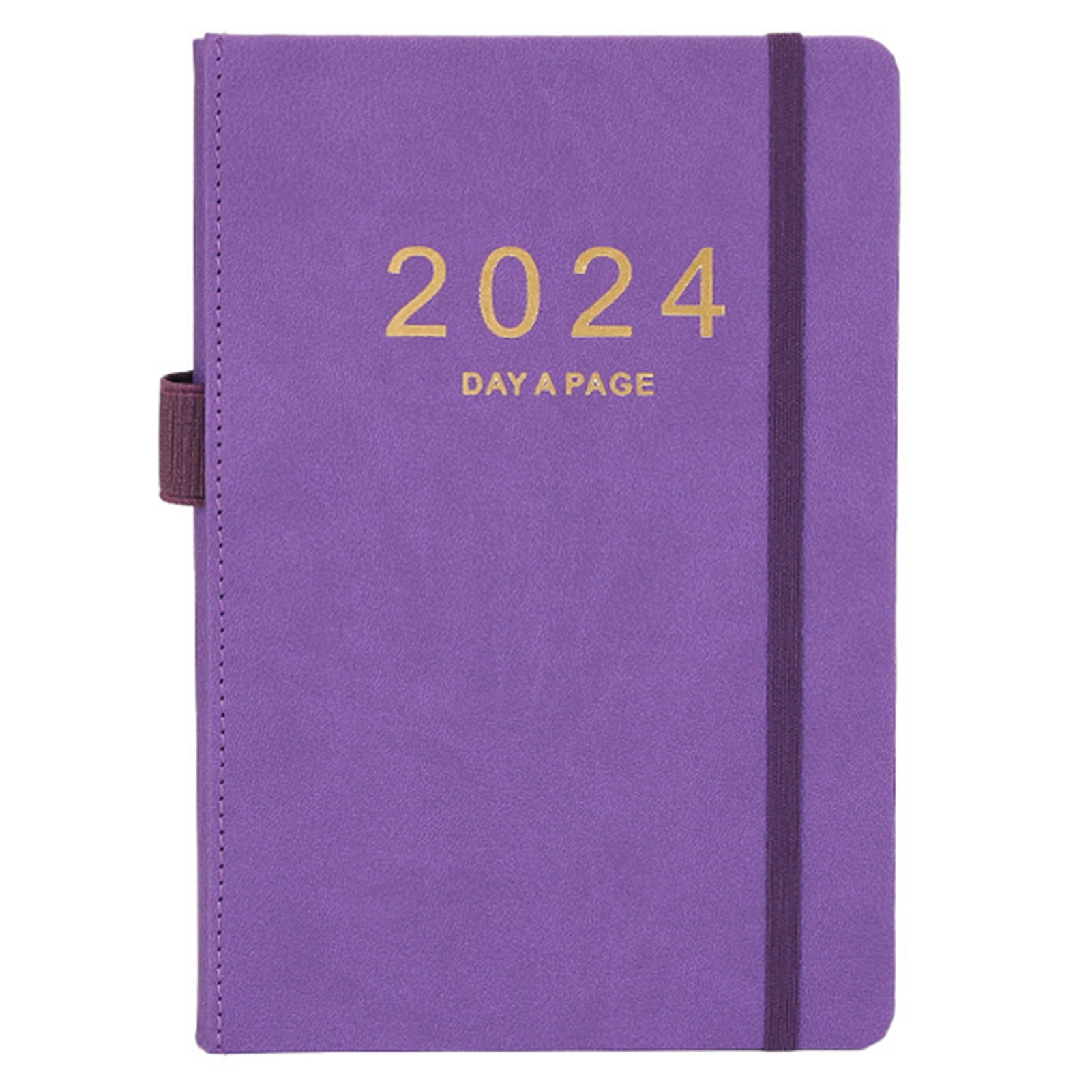 Washranp Leather Planner 2024 English Calendar Daily Organizer Notebook