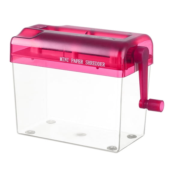 Washranp Mini Hand Paper Shredder,Clear Portable Large Capacity Manual Shredder Documents Paper Cutting Tool for Home Office