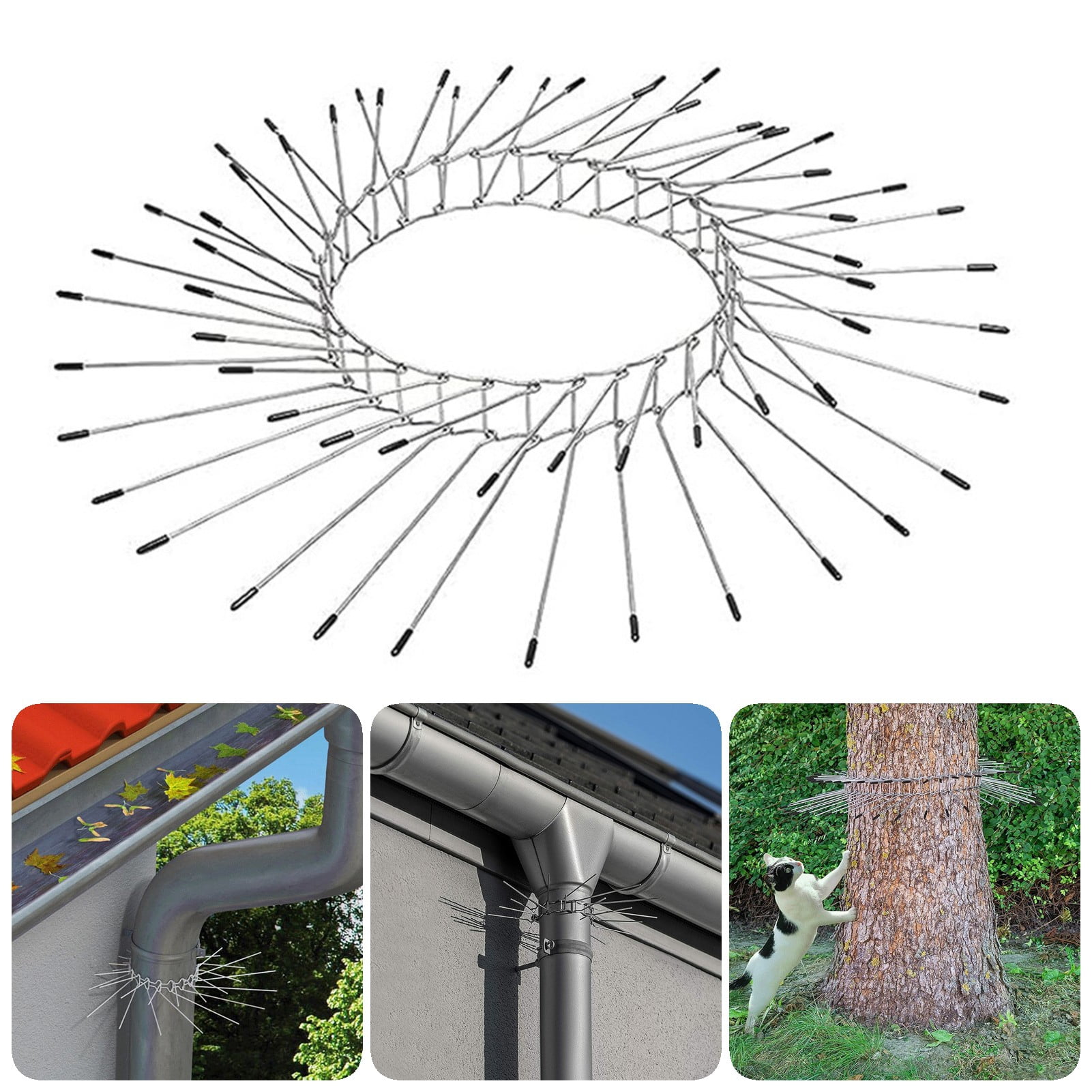 Washranp Mink Raccoon Climbing Deterrent for Downspout Protector with 20Spring Steel 10Strip