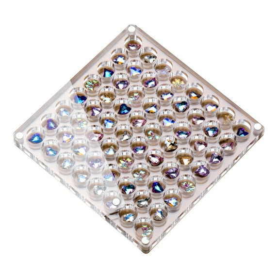 Washranp Nail Glitter Rhinestone Organizer Box,Clear Acrylic Nail Art Decoration Storage Container Tool for Earrings Jewelry Beads