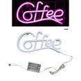thumbnail image 1 of Washranp Neon Sign,Plastic Coffee Letter Shape LED Neon Light Battery-Powered for Coffee Bar Restaurant Wedding Wall Decor, 1 of 5