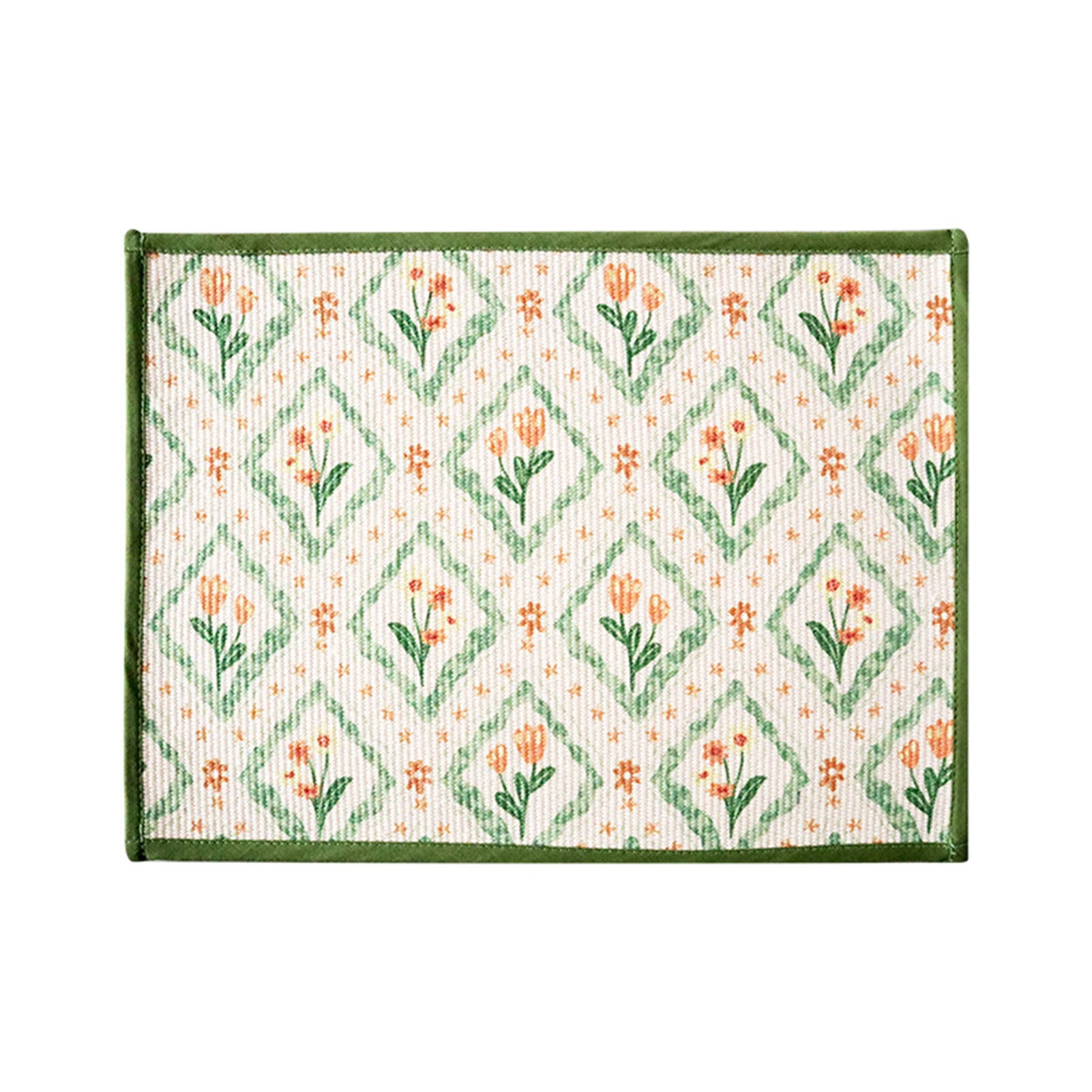 Washranp Placemats,HeatResistant NonSlip Square Table Mat Easy to Clean Premium Cotton Table