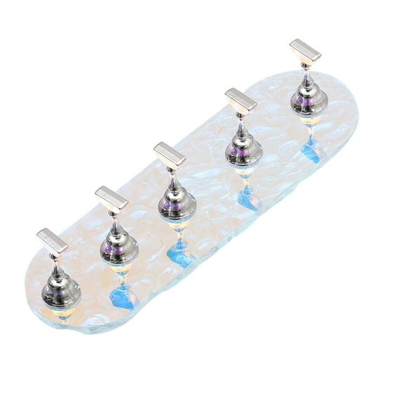 Washranp Plastic Nail Stand,Nail Art Display Stand Magnetic Nail Tips Practice Holder for Home DIY Salon Supplies