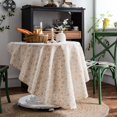thumbnail image 1 of Washranp Round Tablecloth,Snowflake Print Wrinkle Free Anti-Fading Dustproof Easy to Clean Soft Kitchen Dining Table Cloth 59.06", 1 of 5