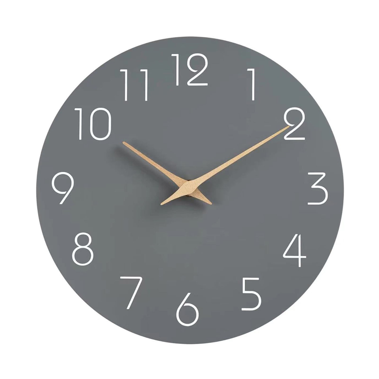 Washranp Round Wall Clock,Silent Non-Ticking Wood Modern Hanging Clock ...