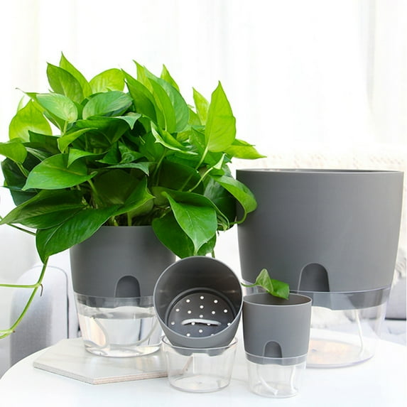 Washranp Self Watering Pots for Indoor Plants,Double Layer Water Storage Automatic Absorbing Flower Pot for All House Plants