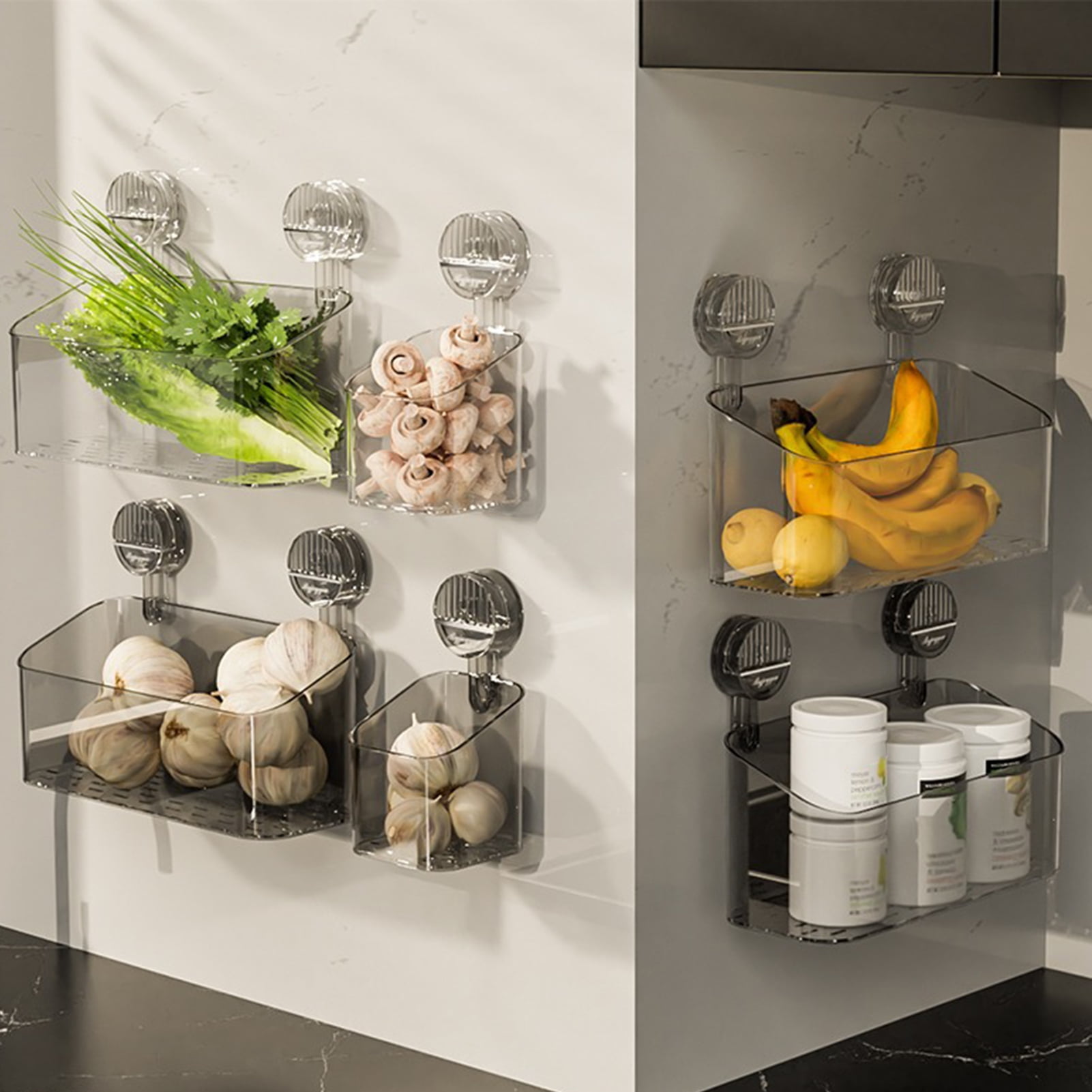 Washranp Shower Caddy with Suction Cups,Plastic Heavy Duty DrillFree