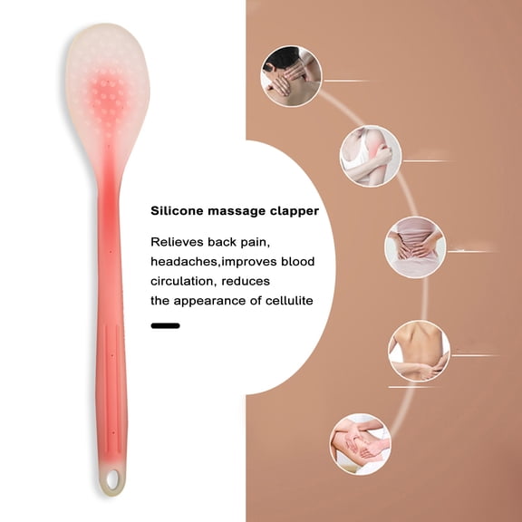 Washranp Silicone Manual Back Massagers,Multifunctional Long Handle Comfortable Leg Scraper Body Massaging Hammer