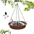 thumbnail image 1 of Washranp Solar Powered Automatic Bird Bath Fountain,12.01inch S-shaped Hook Plastic Hanging Bird Feeder for Outdoor Garden Backyard, 1 of 7
