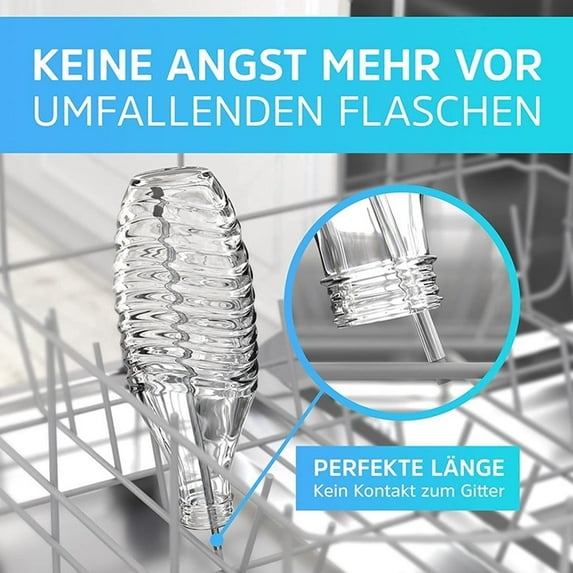 Washranp Stainless Steel Dishwasher Bottles Holder,Easy to Install Space-saving Draining Stand Cup Drying Rack for All Common Dishwashers