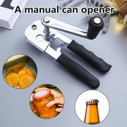 Washranp Stainless Steel Manual Can Opener,Multifunctional Heavy Duty 360-Degree Hand Crank Bottle Opener with Comfortable Grip Kitchen Gadgets