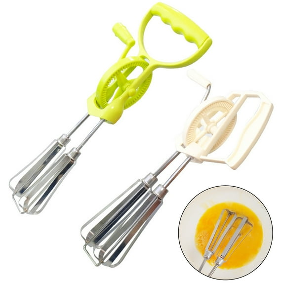 Washranp Stainless Steel Manual Egg Beater,Handheld Rotary Egg Frother Mixer Kitchen Cooking Tool