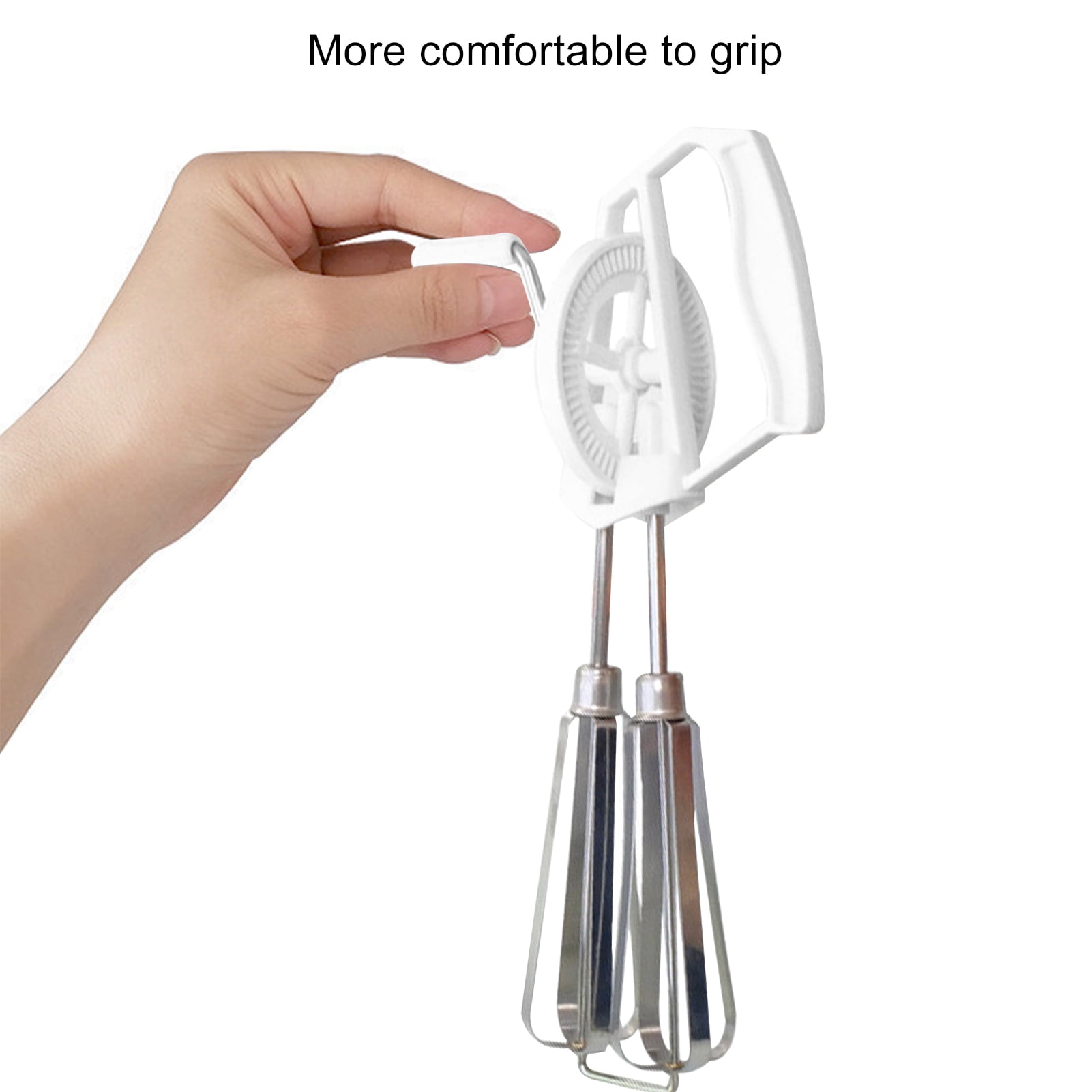 Washranp Stainless Steel Manual Egg Beater,Handheld Rotary Egg Frother