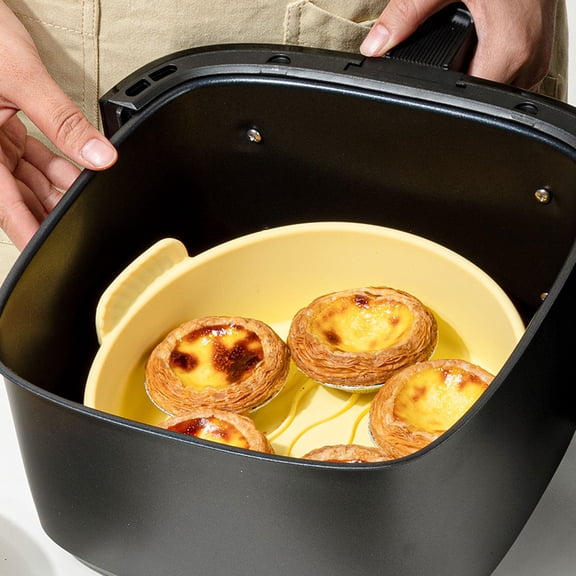 Washranp Thickened Silicone Baking Pan,Non-stick Foldable Round Shape Grill Pizza Oven Roasting Tray Kitchen Gadget
