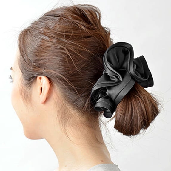 Washranp Women Hair Scrunchies,Solid Color Fabric Hair Band Elastic Fluffy Pleated Large Intestine Hair Ties Ponytail Holder Accessories