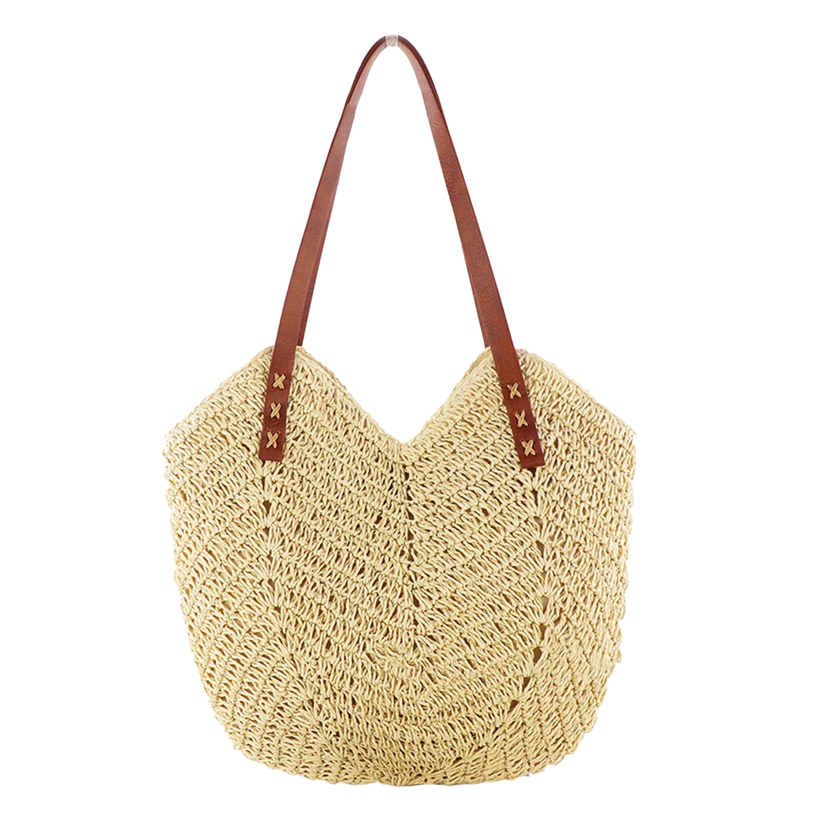 Washranp Women Straw Bag,High Capacity Hollow Out Woven Tote with
