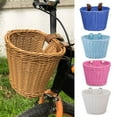 thumbnail image 1 of Washranp Woven Plastic Bike Baskets,Large Capacity Front Bicycle Basket Handlebar Storage Container with 2 Adjustable Leather Straps, 1 of 5