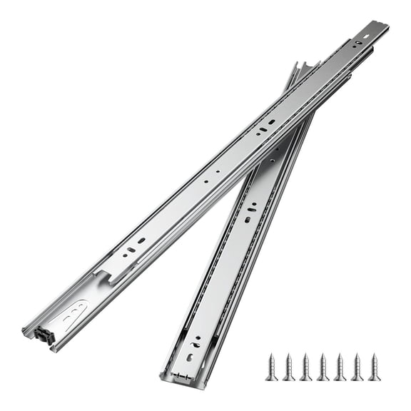 Washure 10 Pairs 20 Inch Full Extension Ball Bearing Drawer Slides, Side Mount Heavy Duty Cabinet Runner, 100 LBS Capacity for Dresser & Kitchen Cabinet Replacement