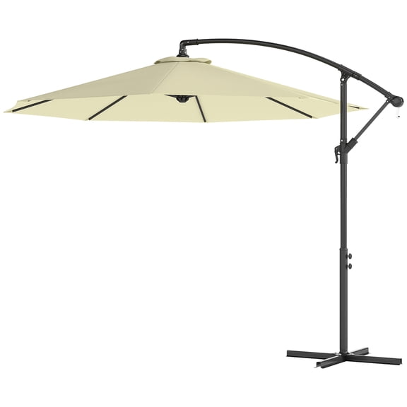 Washure 10FT Cantilever Offset Patio Umbrella with Tilt, Beige