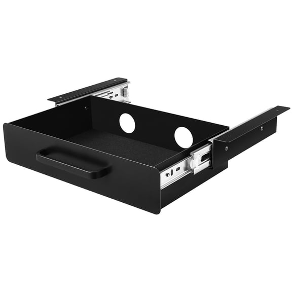 Washure 13 Inch Wide Under Desk Pull Out Drawer, Mount Hidden Storage Tray, 15 x 9 x 3 Inch Undertable Organizer for Home & Office Sit Stand Desk