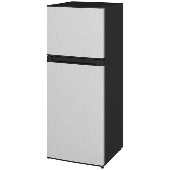 Washure 4 Cu.Ft Compact Small Fridge with Freezer, Reversible Installation Doors, Silver