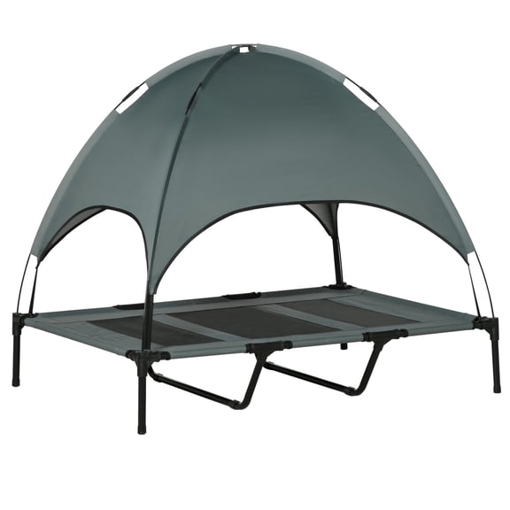 Washure 48" x 36" Elevated Portable Dog Cot Cooling Pet Bed with UV Protection Canopy Shade