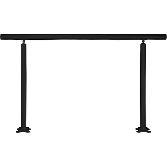 Washure 5 FT AdjustableAngle Outdoor & Indoor Stair Handrail Kit, Black Aluminum Step Hand Rail for 05 Steps, Safety Hand Railing for Elderly