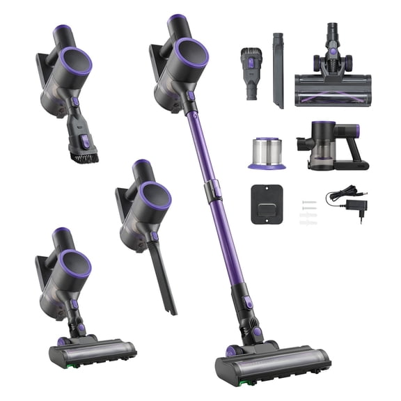 Washure Cordless Stick Vacuum Cleaner,25KPA Powerful Suction,AntiTangle Rechargeable Vacuum with Dust Cup,35 Mins Runtime Lightweight Handheld Vac for Carpet Hard Floor Pet Hair