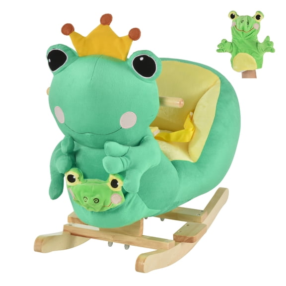 Washure Frog Style Rocking Horse with Music & Safety Belt for 18-36 Months
