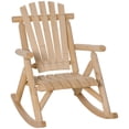 Washure Natural Wooden Rustic Rocking Chair, Indoor Outdoor Adirondack ...
