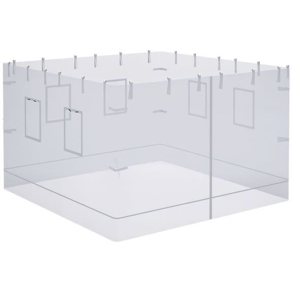 Washure Pop up Canopy Walls, Universal Replacement Netting, Set of 4 Mesh Screen Sidewalls, Patio Netting with 6 Service Windows and 1 Door for 10' x 10' Canopy Tent, White