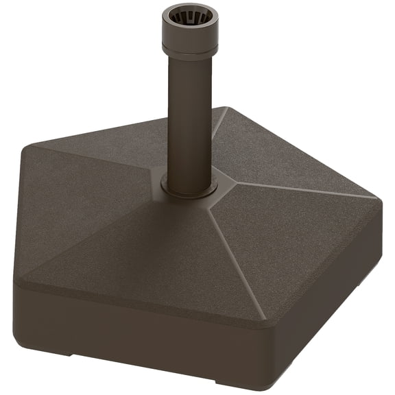 Washure Square Fillable Umbrella Base, Holds 42lbs Sand or 33lbs Water Outdoor Garden Stand, Brown
