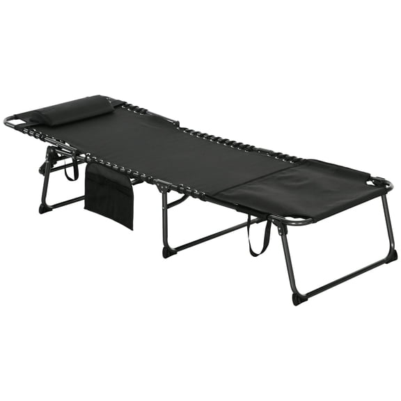 Washure Tanning Lounger: Foldable, 5-Level Back, Reading Hole, Side Pocket, Headrest, Ultimate Relaxation, Black