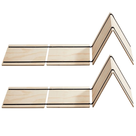 Washure Twin Size Foldable Wooden Bunkie Board Mattress Support Slats with Connecting Structure, 0.4 Inch Thick 8 Pack Burlywood Bed Base Boards for Twin Mattress Underlay
