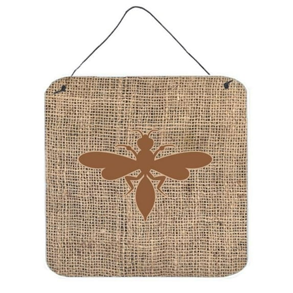 Wasp Burlap And Brown Aluminium Metal Wall Or Door Hanging Prints