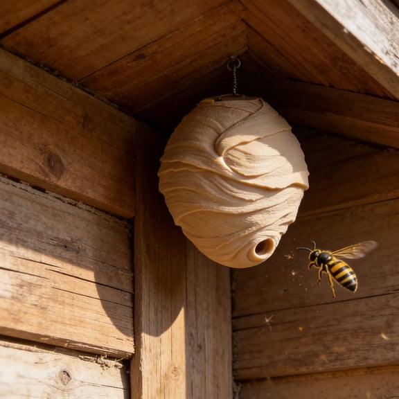 Wasp Deterrent,3D Printed Fake Wasp Nest Decoy,Realistic Hornet Repellent Decor,Outdoor Pest Control Ornament for Patio,Garden,Yard,Home & Outdoor Area Use
