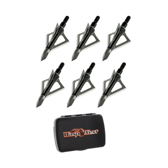 Wasp Hammer 125 Grain Broadhead Arrow with SST Smart Tip (6 Pack) with Case