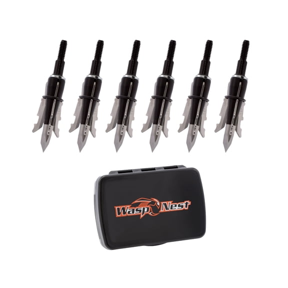 Wasp Jak-Hammer 100-Grain Broadhead Arrow (6-Pack) with Case Bundle