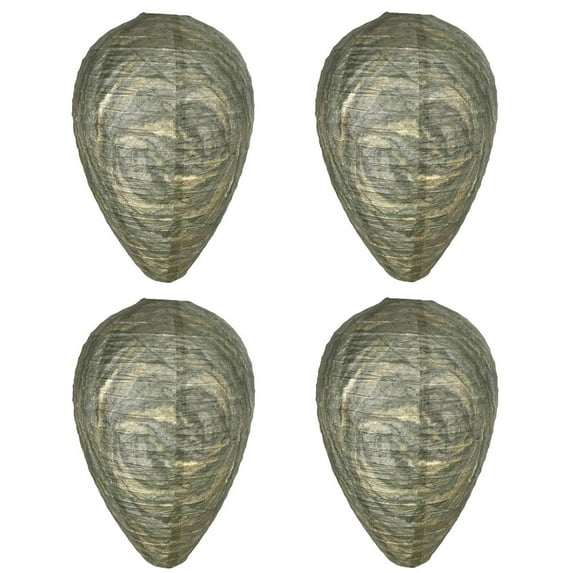 Wasp Nest Decoy Hanging Wasp Deterrent for Hornets Yellow Jackets (4 Dark Green)