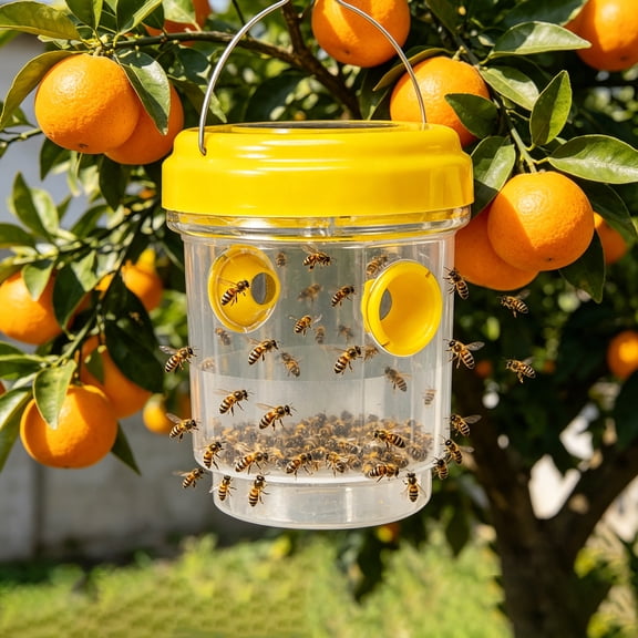 Wasp Traps,Outdoor Hanging Carpenter Bee Trap for Hornet,with Bait Reservoir, Carpenter Bee and Hornet Catcher, Hanging Wasp Catcher for Outdoor Use