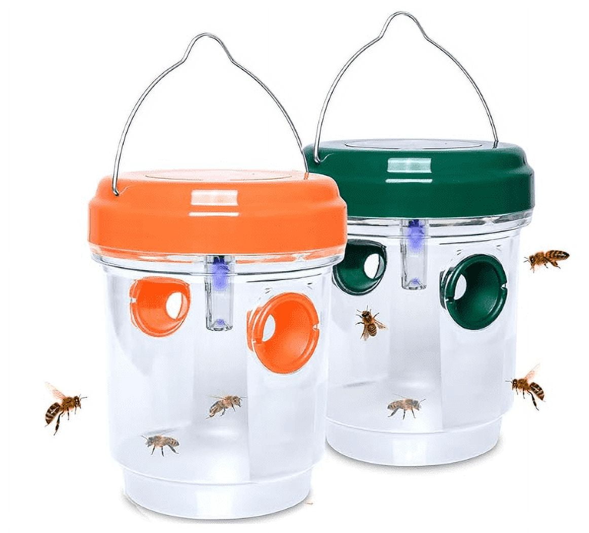 Wasp Traps Outdoor Hanging, Solar Powered Bee Baits Wasp Deterrent