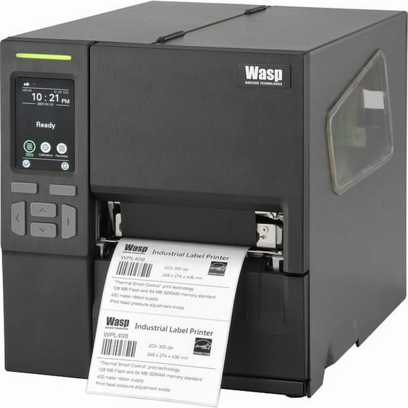 Wasp WPL408 Industrial Direct Thermal/Thermal Transfer Printer Label Print Ethernet USB Serial 633809007170