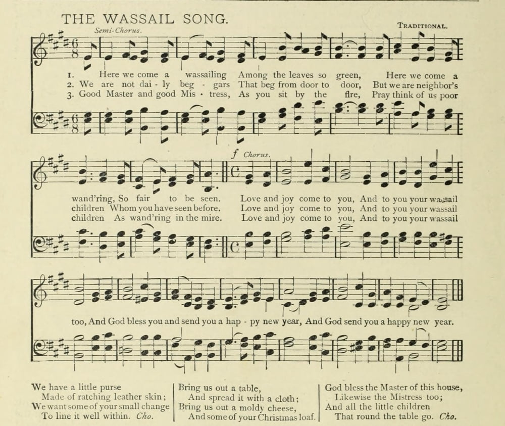 Wassail Song Christmas in Song 1891 Canvas Art - (24 x 36)