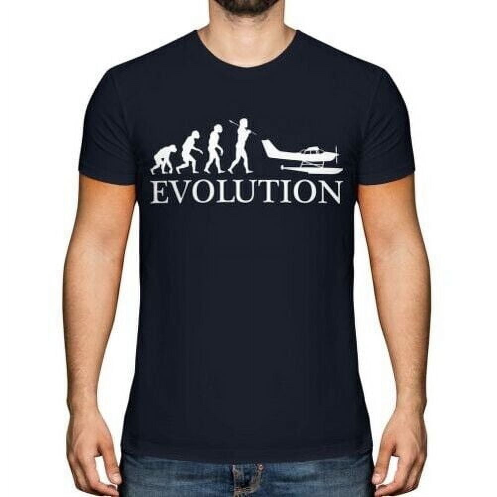 Maglietta Uomo Evolution Pilot – Aereo, Cotone 100%, GOTS, Stampa Digitale, Made In Germany - 3