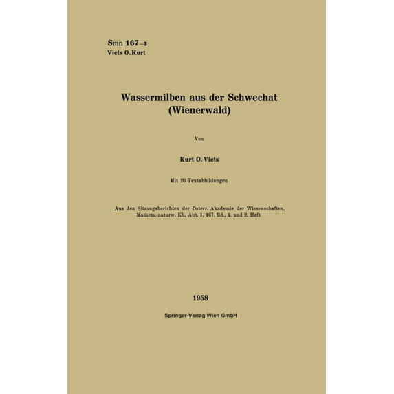 Wassermilben aus der Schwechat (Wienerwald), (Paperback)