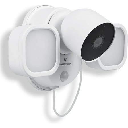Wasserstein - 3-in-1 Floodlight Charger Mount for Google Nest Cam (battery) - White