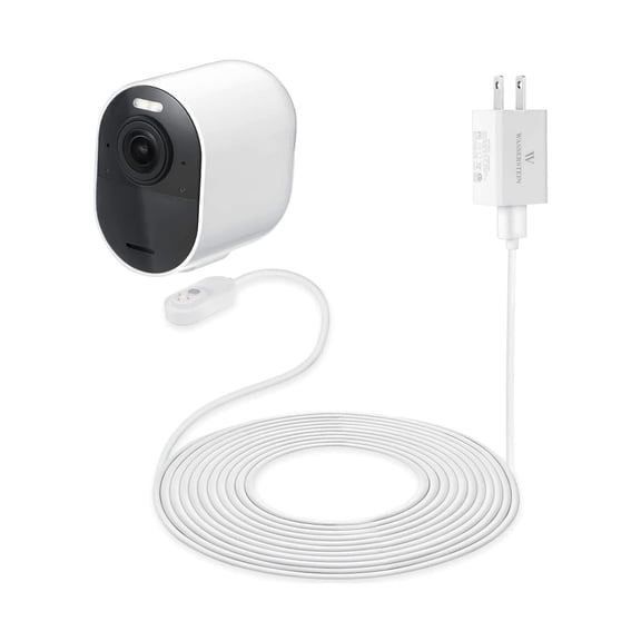 Wasserstein 6ft Weatherproof Outdoor Magnetic Charging Cable w/ Quick Charge Adapter for Arlo Ultra/Ultra 2, Pro 3/Pro 4/Pro 5s (1 Pack, White)