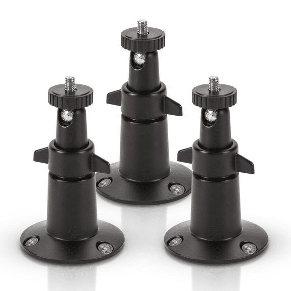 Wasserstein Adjustable Indoor and Outdoor Security Metal Wall Mount for Arlo Pro, Pro 2, Pro 3, Pro 4, Pro 5s, Ultra, Ultra 2 Cameras (3 Pack, Black)